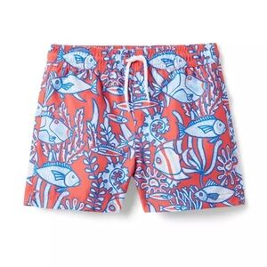 Janie and Jack Tropical Fish Print Swim Trunks